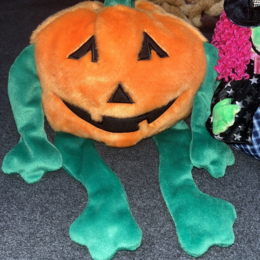 TY Beanie baby pumpkin and TY beanie  scary witch lot of 2 , euc , halloween - Picture 2 of 5